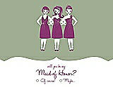 Front View Thumbnail - Kiwi & Persian Plum Will You Be My Maid of Honor Card - Girls Checkbox