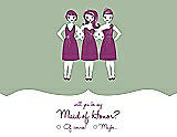 Front View Thumbnail - Mermaid & Persian Plum Will You Be My Maid of Honor Card - Girls Checkbox