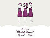 Front View Thumbnail - Marshmallow & Persian Plum Will You Be My Maid of Honor Card - Girls Checkbox