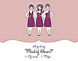 Front View Thumbnail - Rose & Persian Plum Will You Be My Maid of Honor Card - Girls Checkbox