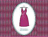 Front View Thumbnail - Cerise & Pantone Turquoise Will You Be My Bridesmaid Card - Dress