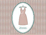 Front View Thumbnail - Pearl Pink & Pantone Turquoise Will You Be My Bridesmaid Card - Dress