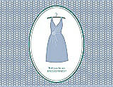 Front View Thumbnail - Cloudy & Pantone Turquoise Will You Be My Bridesmaid Card - Dress