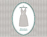 Front View Thumbnail - Oyster & Pantone Turquoise Will You Be My Bridesmaid Card - Dress