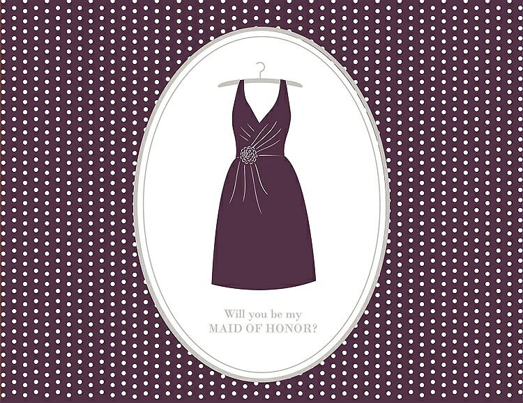 Front View - Italian Plum & Oyster Will You Be My Maid of Honor Card - Dress