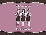 Front View Thumbnail - Espresso & Rosebud Will You Be My Bridesmaid Card - Girls