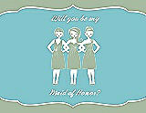 Front View Thumbnail - Mermaid & Spa Will You Be My Maid of Honor Card - Girls