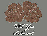 Front View Thumbnail - Almond & Charcoal Gray Will You Be My Bridesmaid Card - Flowers