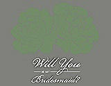 Front View Thumbnail - Clover & Charcoal Gray Will You Be My Bridesmaid Card - Flowers