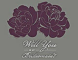 Front View Thumbnail - Italian Plum & Charcoal Gray Will You Be My Bridesmaid Card - Flowers