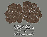 Front View Thumbnail - Latte & Charcoal Gray Will You Be My Bridesmaid Card - Flowers