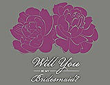 Front View Thumbnail - Sugar Plum & Charcoal Gray Will You Be My Bridesmaid Card - Flowers