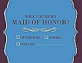 Front View Thumbnail - Cornflower & Italian Plum Will You Be My Maid of Honor Card - Checkbox