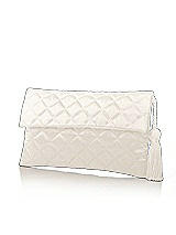 Front View Thumbnail - Ivory Quilted Envelope Clutch with Tassel Detail