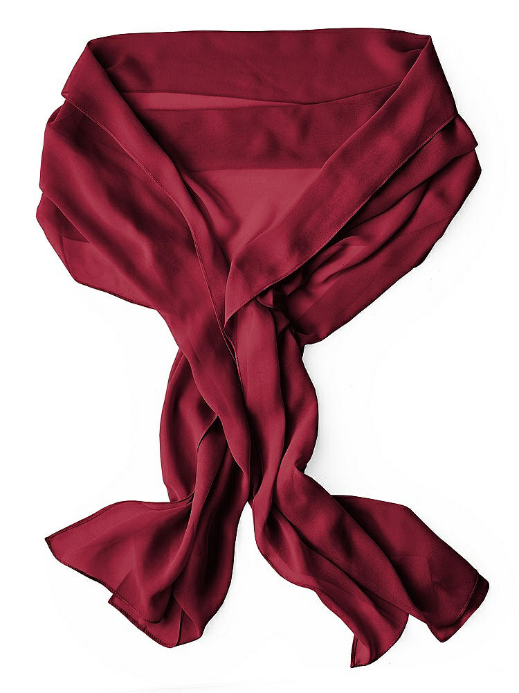 Back View - Burgundy Lux Chiffon Stole