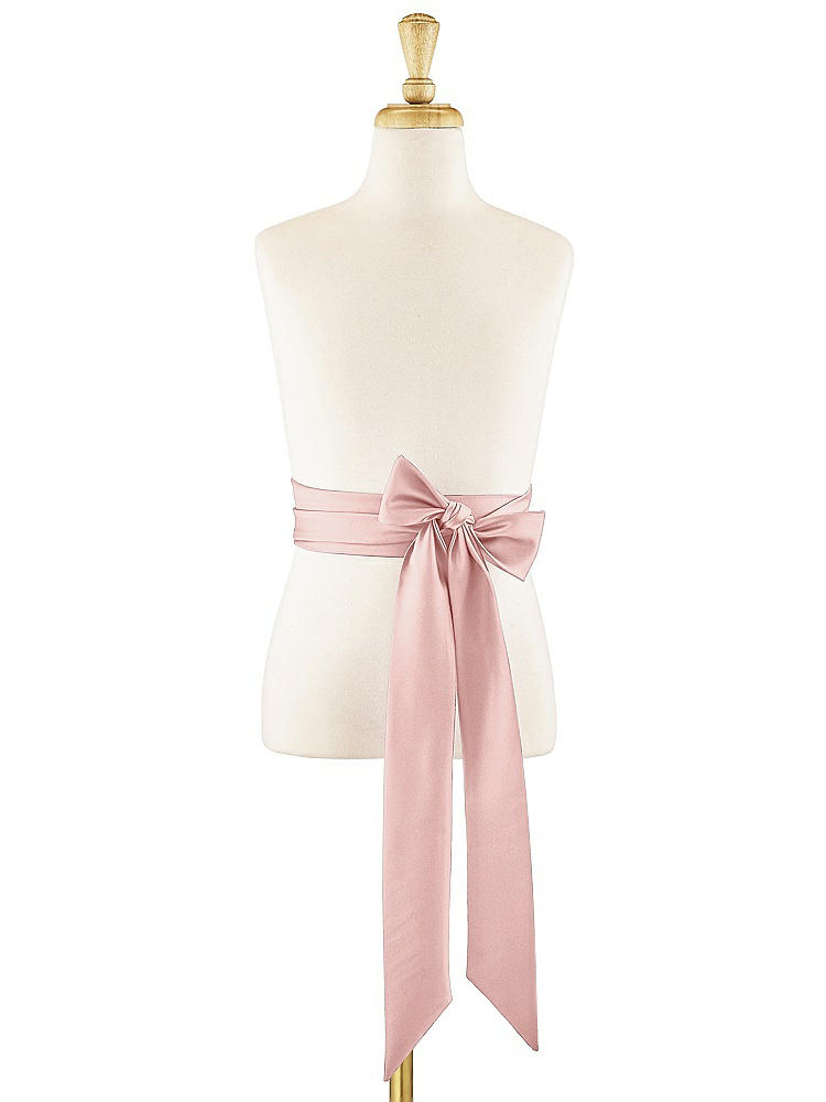 Front View - Rose Matte Satin Flower Girl Sash
