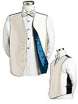 Rear View Thumbnail - Ivory & Ocean Blue Reversible Tuxedo Vests by After Six