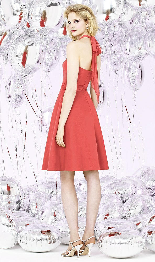 Back View - Perfect Coral Social Bridesmaids Style 8126