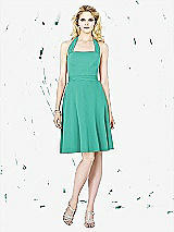 Front View Thumbnail - Pantone Turquoise Social Bridesmaids Style 8126