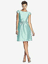 Front View Thumbnail - Seaside Alfred Sung Cap Sleeve Cocktail Dress D568