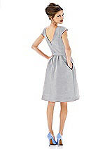 Alt View 2 Thumbnail - French Gray Bateau Neck Cap Sleeves Cocktail Bridesmaid Dress