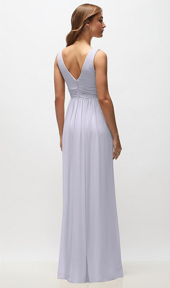 Back View - Silver Dove Sleeveless Draped Chiffon Maxi Dress with Front Slit