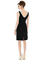 Alt View 2 Thumbnail - Black Cocktail V-Neck Fitted Sleeveless Dress