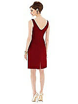 Alt View 2 Thumbnail - Garnet Cocktail V-Neck Fitted Sleeveless Dress