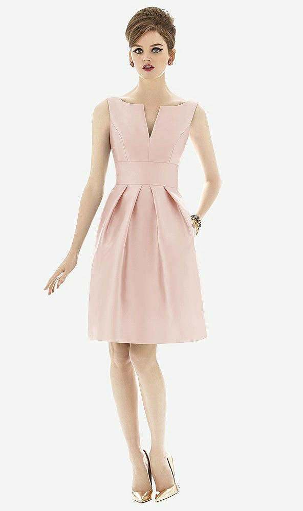 Front View - Blush Alfred Sung Bridesmaid Dress D654