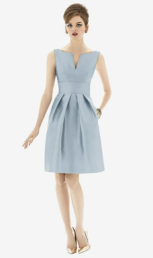 Front View - Mist Alfred Sung Bridesmaid Dress D654