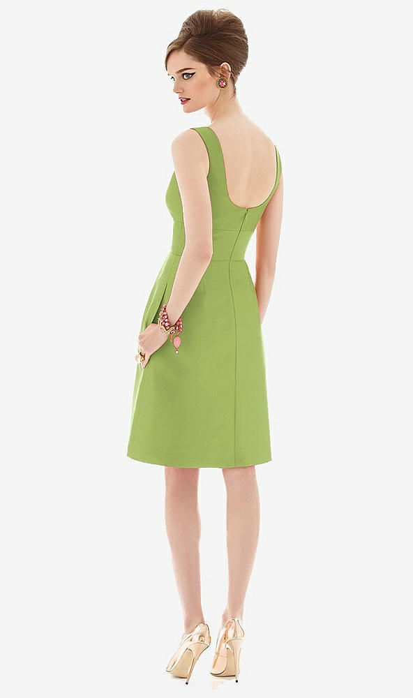 Back View - Mojito Cocktail Sleeveless Satin Twill Dress
