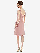 Rear View Thumbnail - Rose Cocktail Sleeveless Satin Twill Dress