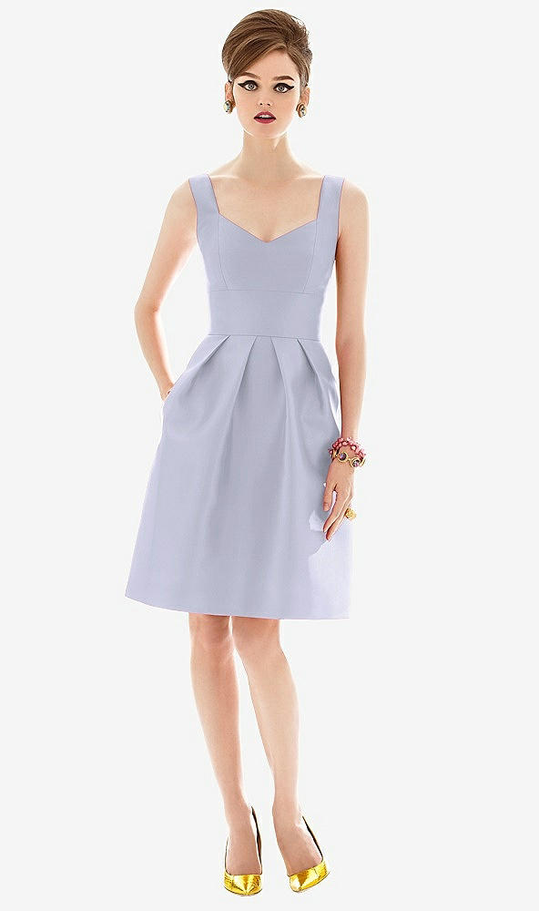 Front View - Silver Dove Cocktail Sleeveless Satin Twill Dress