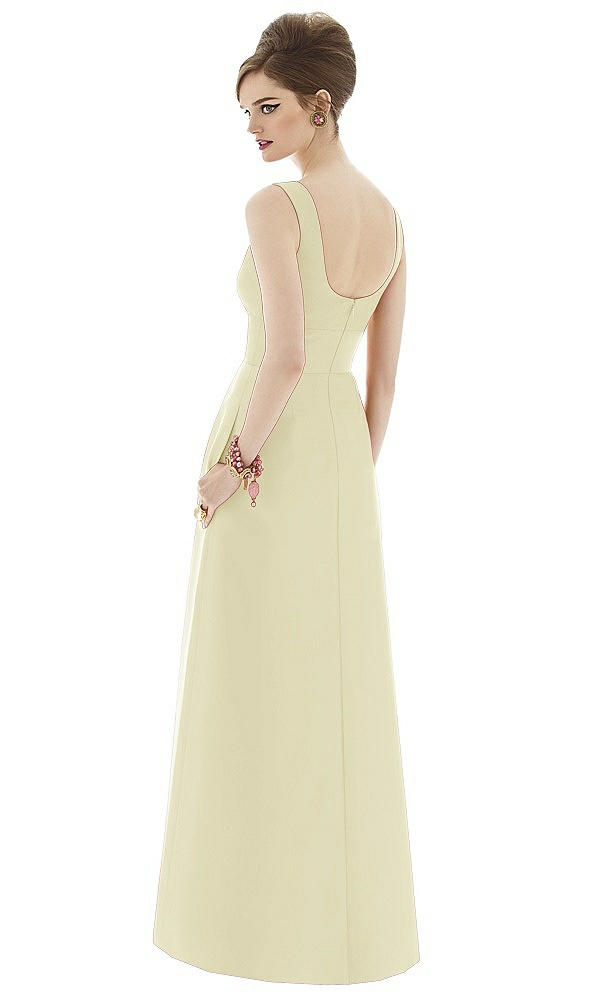 Back View - Butter Yellow Alfred Sung Bridesmaid Dress D659