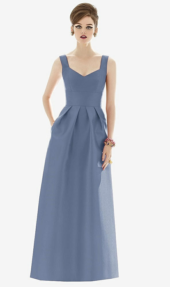 Front View - Larkspur Blue Alfred Sung Bridesmaid Dress D659