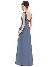 Rear View Thumbnail - Larkspur Blue Alfred Sung Bridesmaid Dress D659