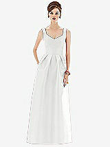 Front View Thumbnail - White Alfred Sung Bridesmaid Dress D659