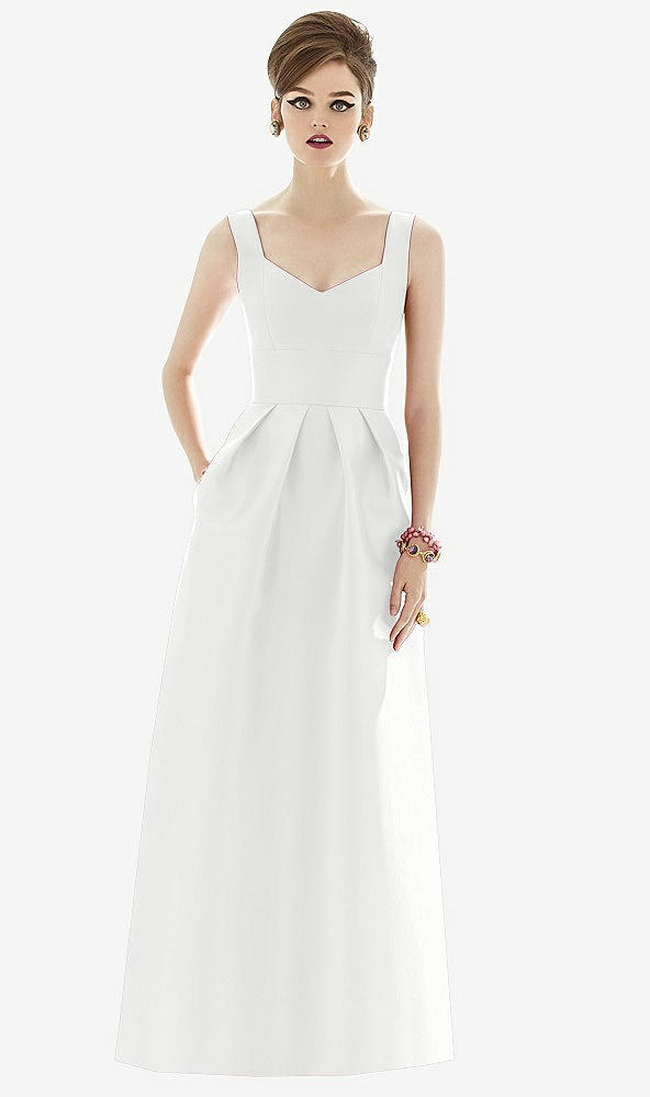 Front View - White Alfred Sung Bridesmaid Dress D659