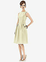 Front View Thumbnail - Butter Yellow Alfred Sung Open Back Cocktail Dress D660