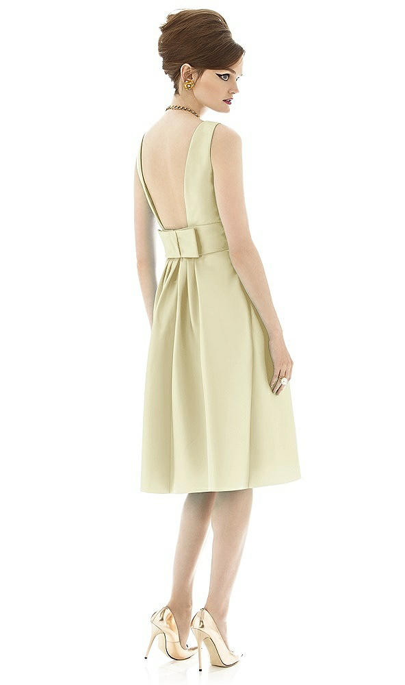Back View - Butter Yellow Alfred Sung Open Back Cocktail Dress D660