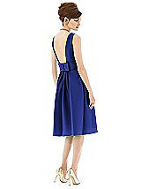 Rear View Thumbnail - Cobalt Blue Alfred Sung Open Back Cocktail Dress D660
