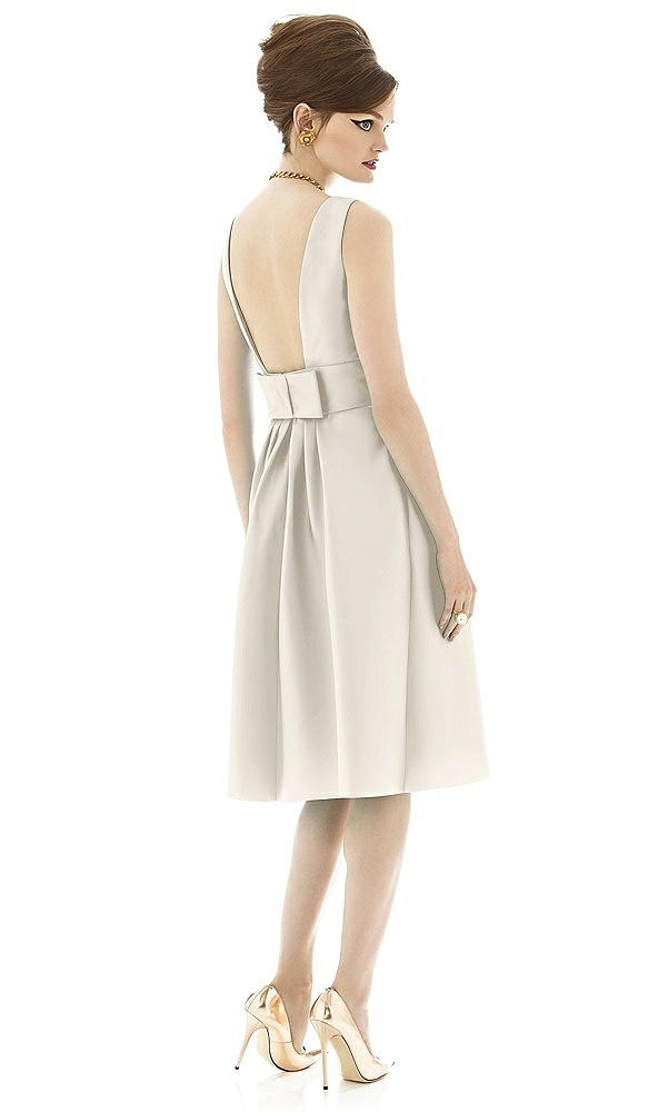 Back View - Ivory Alfred Sung Open Back Cocktail Dress D660