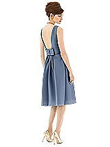 Rear View Thumbnail - Larkspur Blue Alfred Sung Open Back Cocktail Dress D660