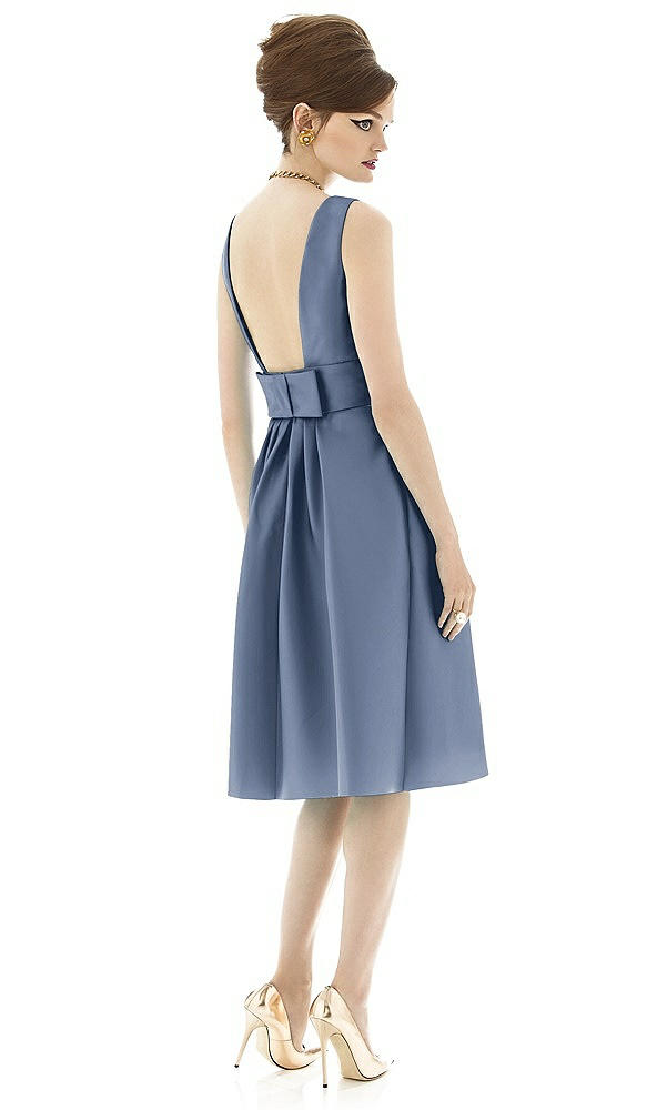 Back View - Larkspur Blue Alfred Sung Open Back Cocktail Dress D660