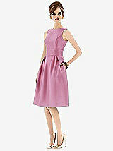 Front View Thumbnail - Powder Pink Alfred Sung Open Back Cocktail Dress D660