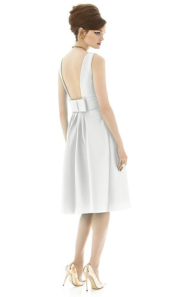 Back View - White Alfred Sung Open Back Cocktail Dress D660