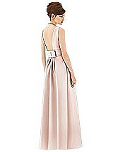 Rear View Thumbnail - Blush Alfred Sung Open Back Satin Twill Gown D661