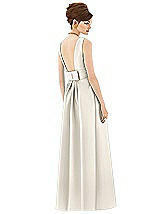 Rear View Thumbnail - Ivory Alfred Sung Open Back Satin Twill Gown D661