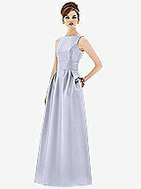 Front View Thumbnail - Silver Dove Alfred Sung Open Back Satin Twill Gown D661
