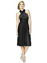 Alt View 3 Thumbnail - Black Twist Wrap Convertible Cocktail Dress